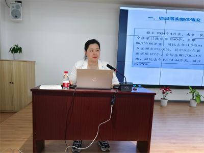 副队长、总工程师周妍作1-4月经济运行分析（段超凡拍摄）.jpg